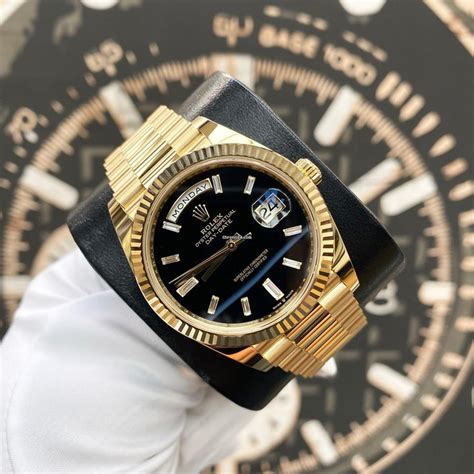 rolex day date black dial baguette|rolex diamond dial.